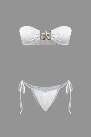 Starfish Decor Bandeau Tie Bikini Set>MICAS Fashion