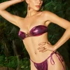 Starfish Decor Knot Ruched Bikini Set>MICAS New