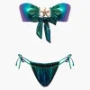 Starfish Decor Knot Ruched Bikini Set>MICAS New
