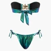 Starfish Decor Knot Ruched Bikini Set>MICAS New