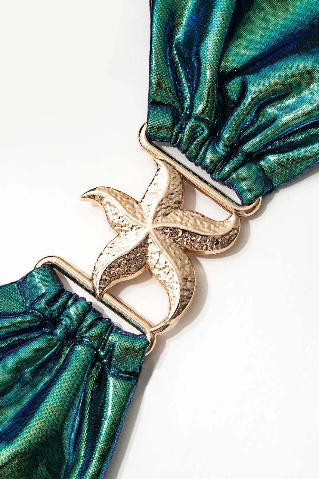 Starfish Decor Knot Ruched Bikini Set>MICAS New