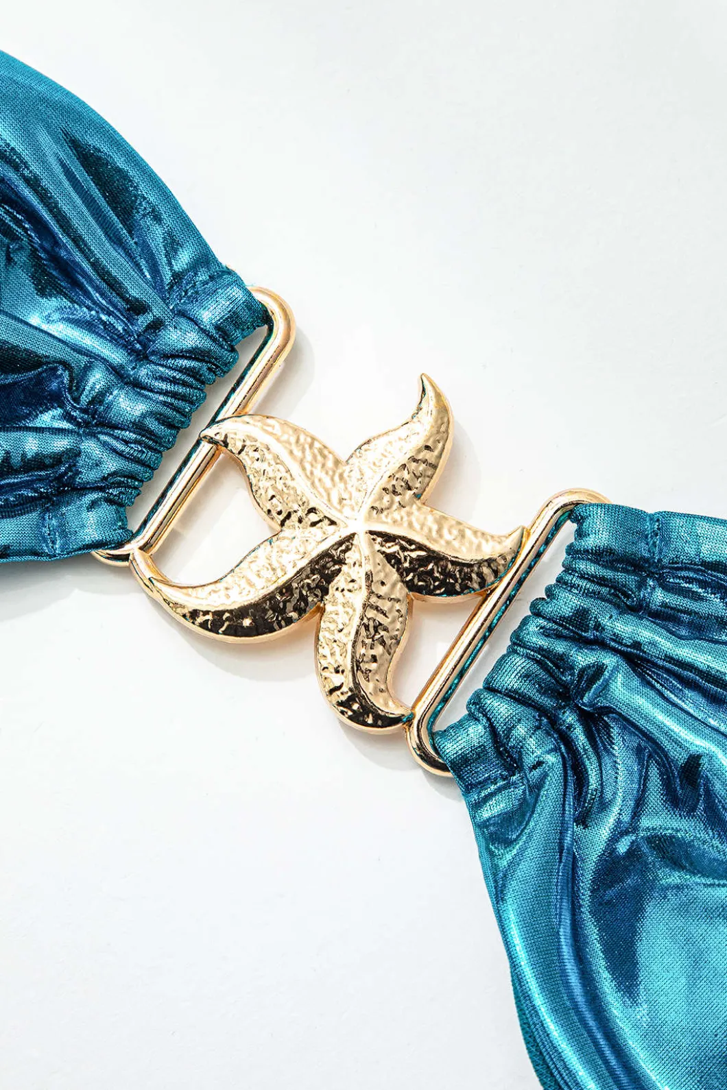 Starfish Decor Knot Ruched Bikini Set>MICAS New