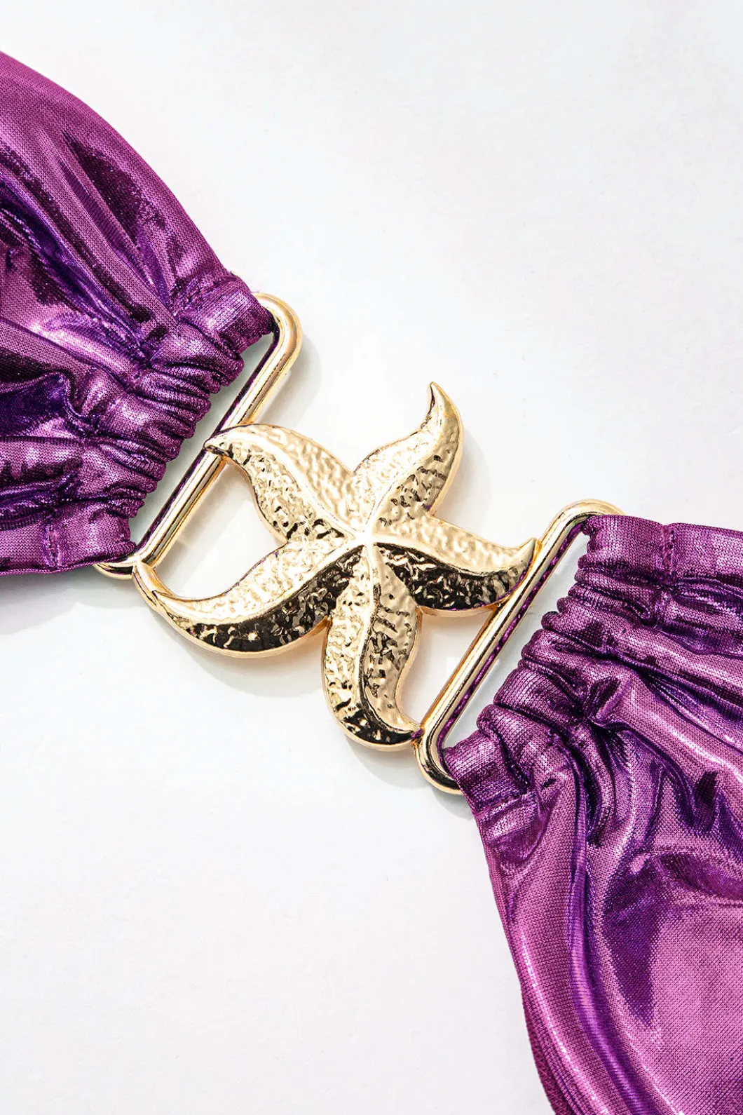 Starfish Decor Knot Ruched Bikini Set>MICAS New