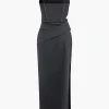 Stitching Cut Out Slip Slit Maxi Dress>MICAS Discount