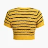 Stripe Crop Knit Top And Shorts Set>MICAS Hot
