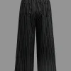 Stripe Print Low Waist Trousers>MICAS New