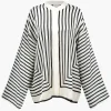 Stripe Print Satin Long-Sleeve Shirt>MICAS Clearance