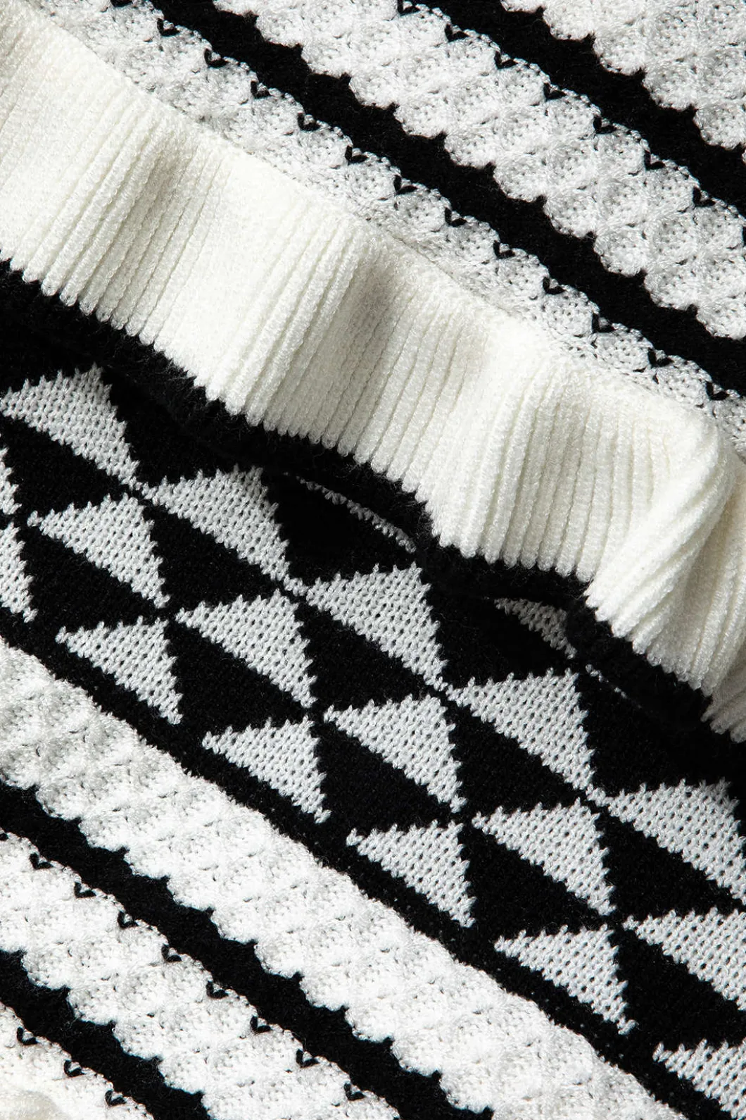 Stripe Tie Bra Top And Tiered Ruffle Knit Midi Skirt Set>MICAS Online