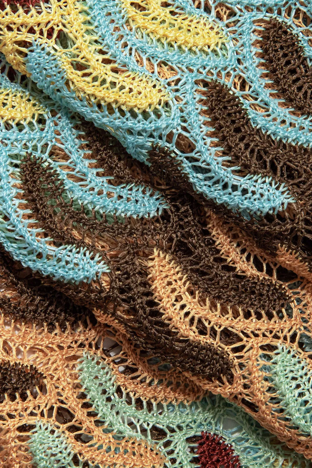 Striped Crochet Halter V-neck Backless Slip Maxi Dress>MICAS Fashion