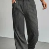 Stripes Print High Waist Trousers>MICAS Sale