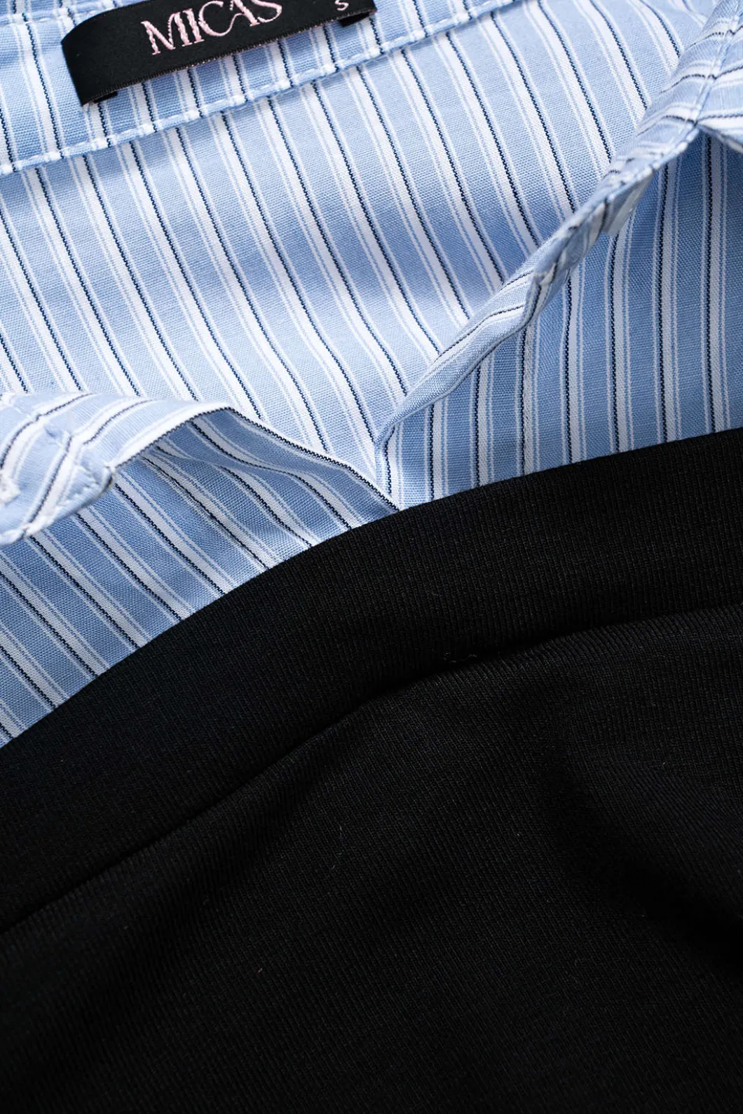 Stripes Print Patchwork Long-Sleeve Top>MICAS New