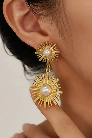 Sunburst Pearl Drop Earrings>MICAS Outlet