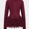 Sweater Fringe Round Neck Long-Sleeve Top>MICAS Clearance