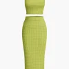 Textured Crop Tank Top And Skirt Set>MICAS Best