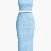 Textured Crop Tank Top And Skirt Set>MICAS Best