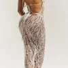 Textured Halter Neck Bikini And Open Knit Cover Up Set>MICAS Clearance