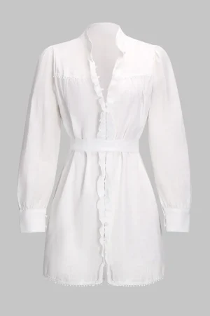 Tie Back Long Sleeve Mini Dress>MICAS Discount