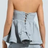 Tie Back Strapless Corset Tube Top>MICAS Sale