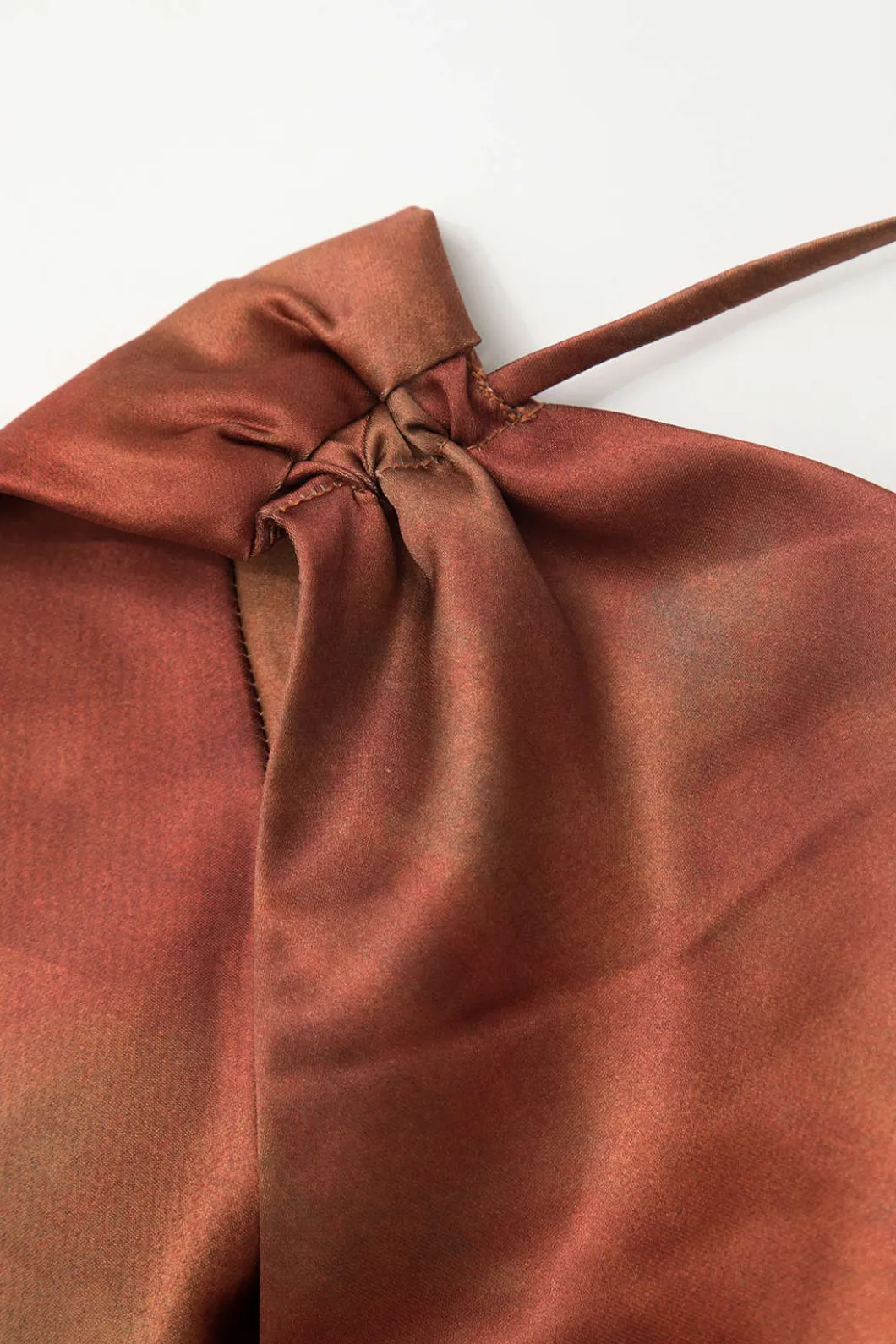 Tie Dye Asymmetric Cowl Neck Satin Maxi Dress>MICAS Sale