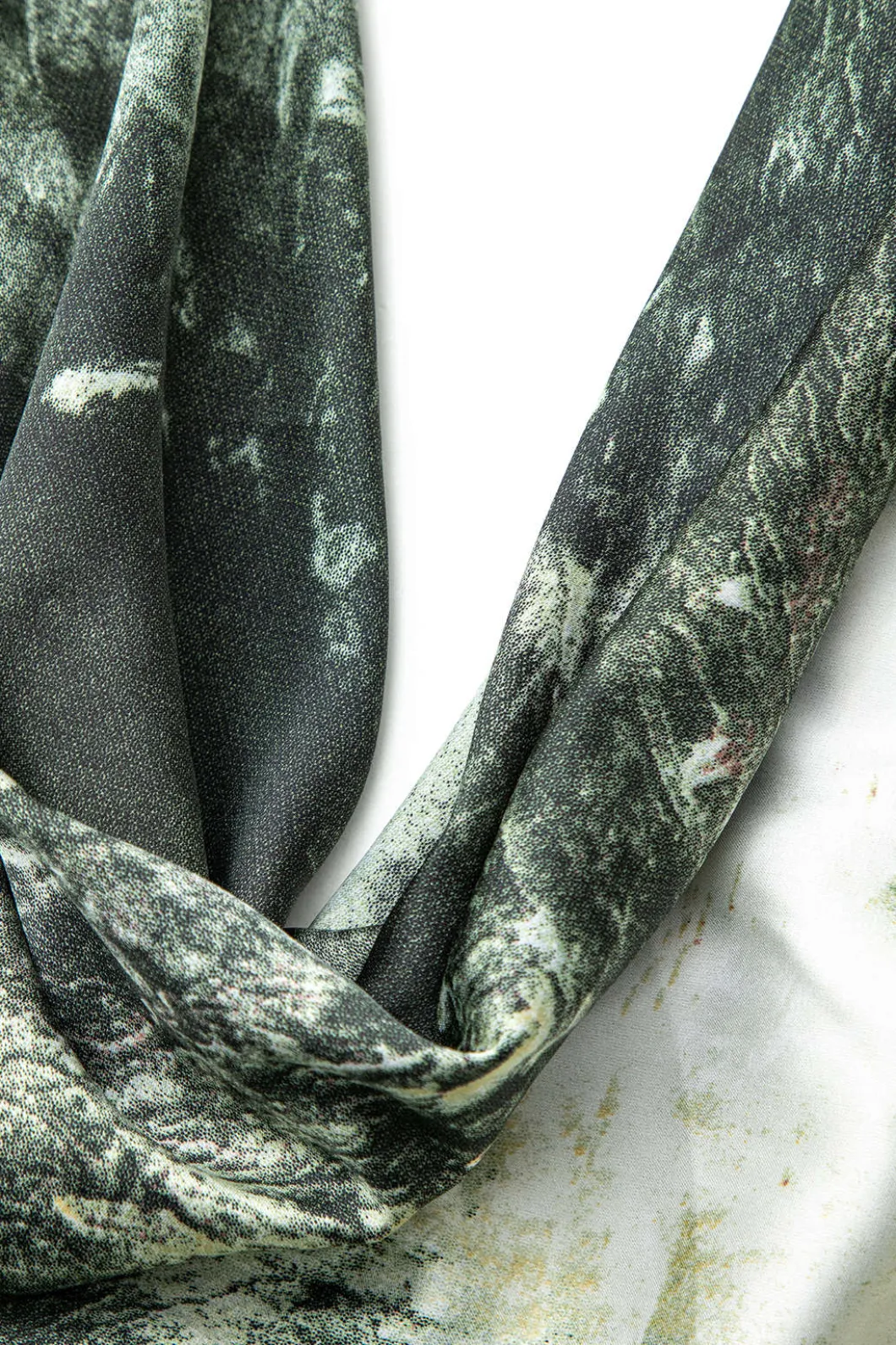 Tie Dye Asymmetric Cowl Neck Satin Maxi Dress>MICAS Sale