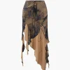 Tie Dye Asymmetric Ruffle Hem Skirt>MICAS Discount