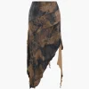 Tie Dye Asymmetric Ruffle Hem Skirt>MICAS Discount