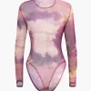 Tie Dye Long Sleeve Mesh Bodysuit>MICAS New