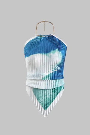 Tie Dye Print Chiffon Cami Top>MICAS Outlet