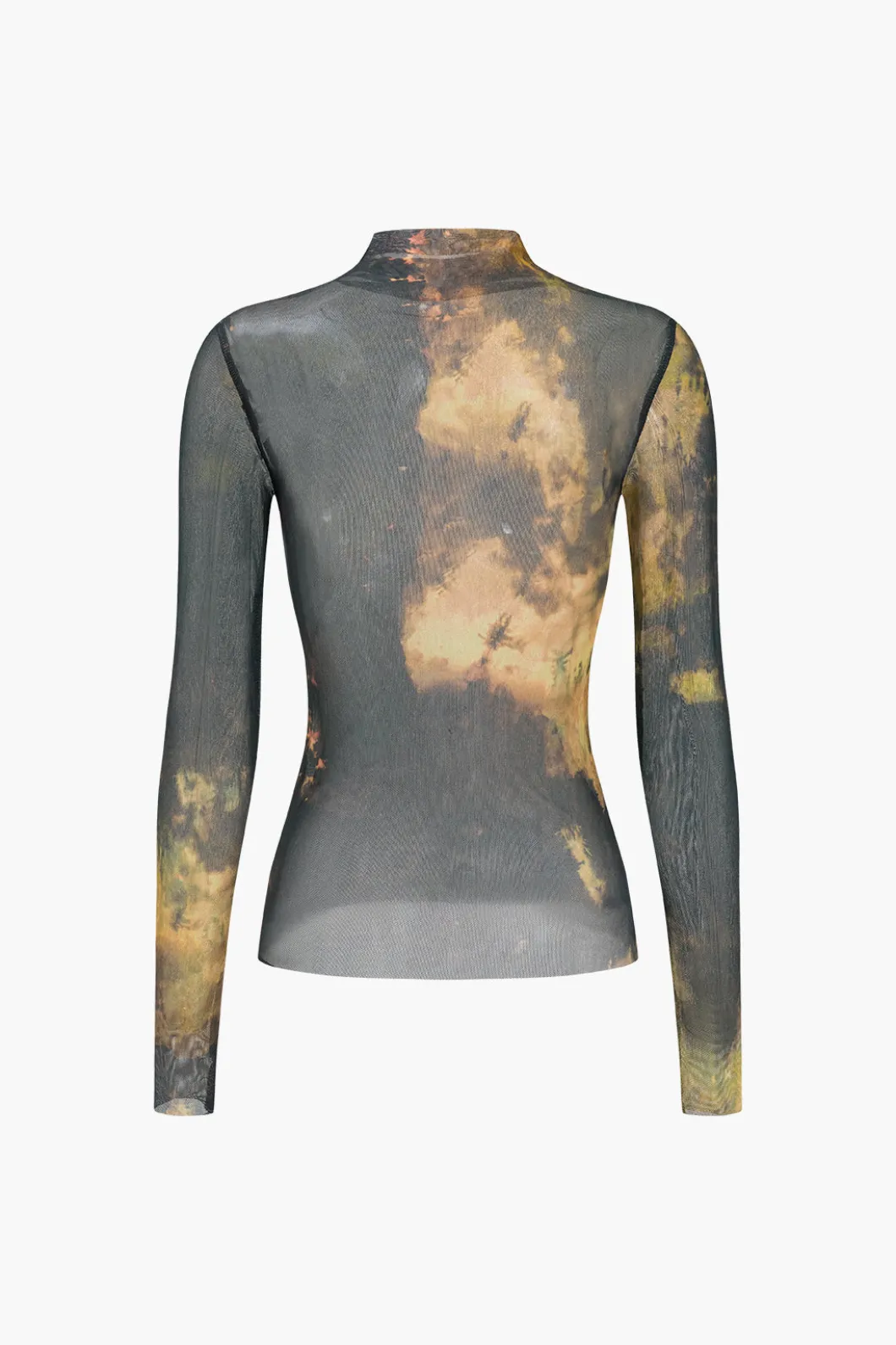 Tie Dye Print Mesh Long Sleeve Top>MICAS Discount