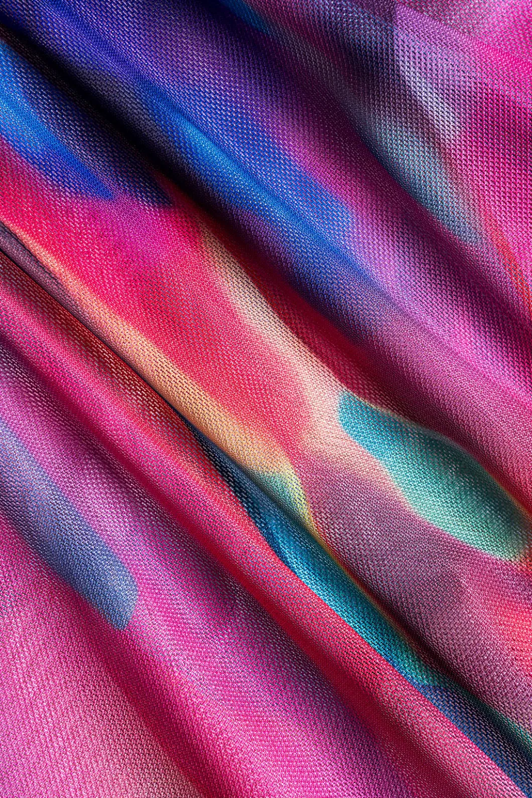 Tie Dye Print Mesh Long Sleeve Sheer Bodysuit>MICAS Outlet