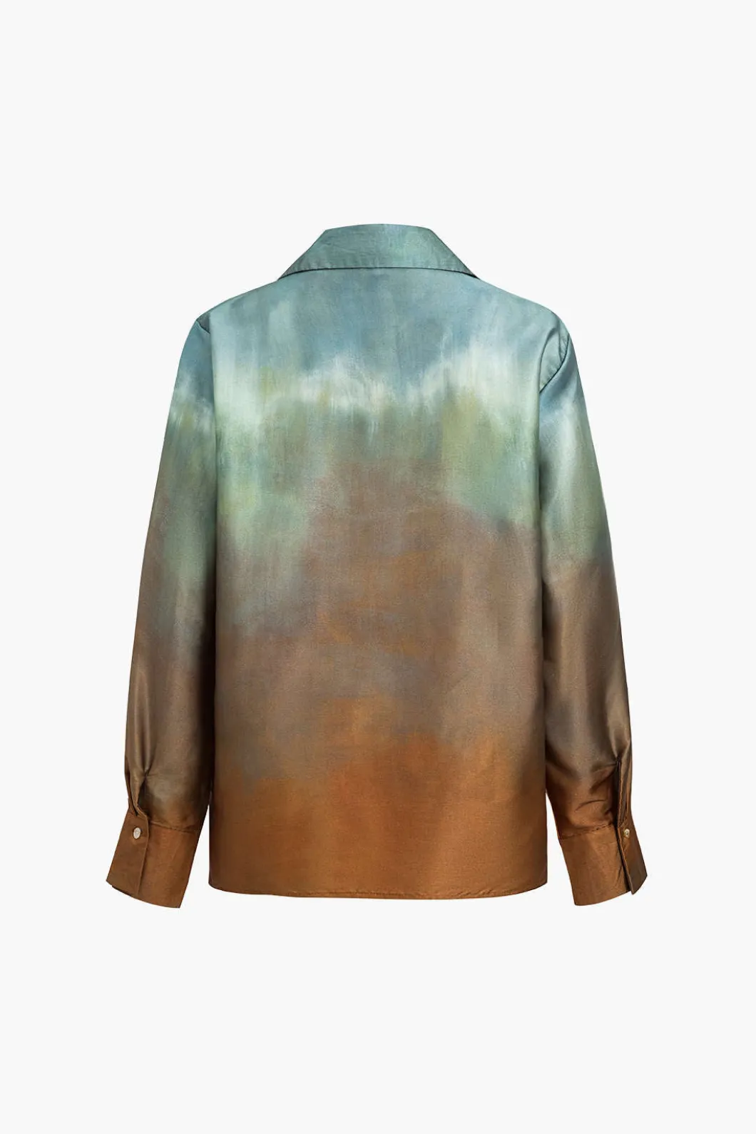 Tie Dye Print Satin Button Long-Sleeve Shirt>MICAS Discount
