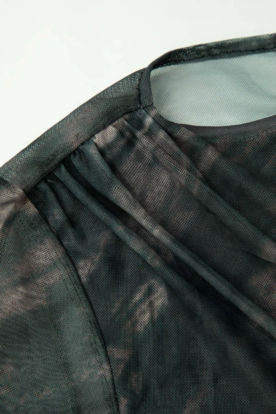 Tie Dye Ruched Mesh Long Sleeve Top>MICAS Discount