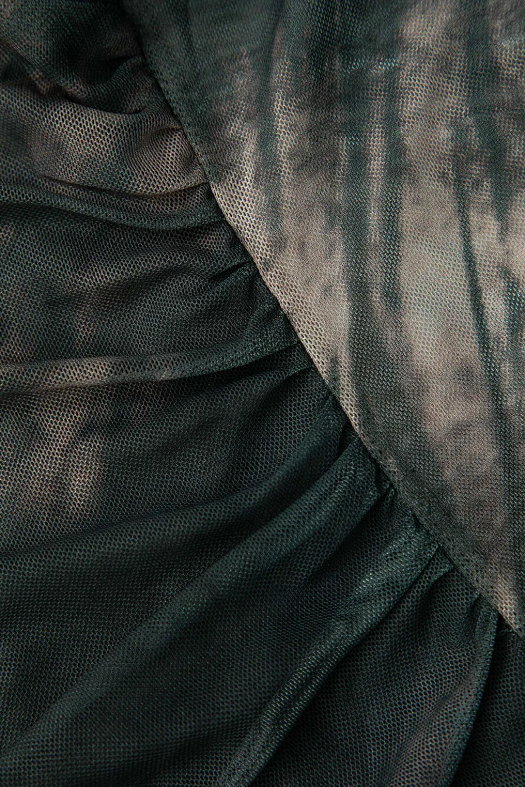 Tie Dye Ruched Mesh Long Sleeve Top>MICAS Discount