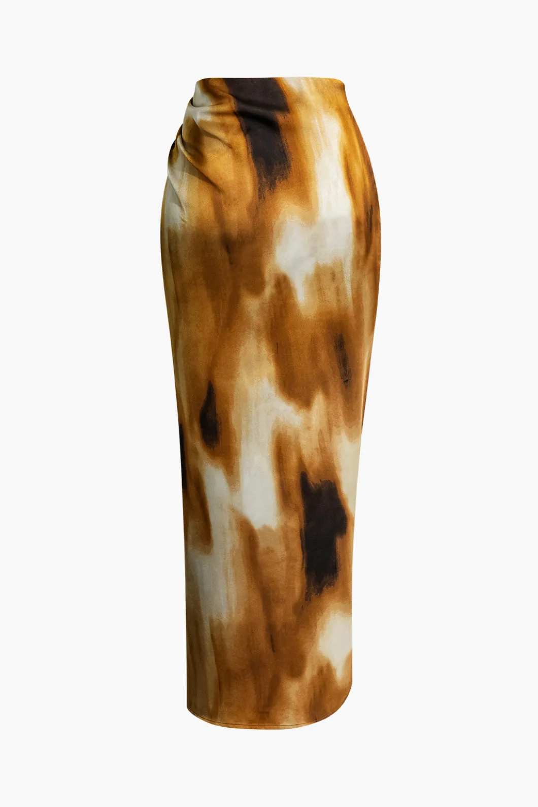 Tie Dye Ruched Split Maxi Skirt>MICAS Outlet
