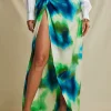 Tie Dye Twist Split Midi Skirt>MICAS Outlet