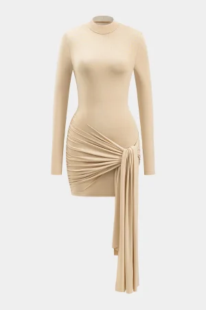 Tie Front Long Sleeve Mini Dress>MICAS New