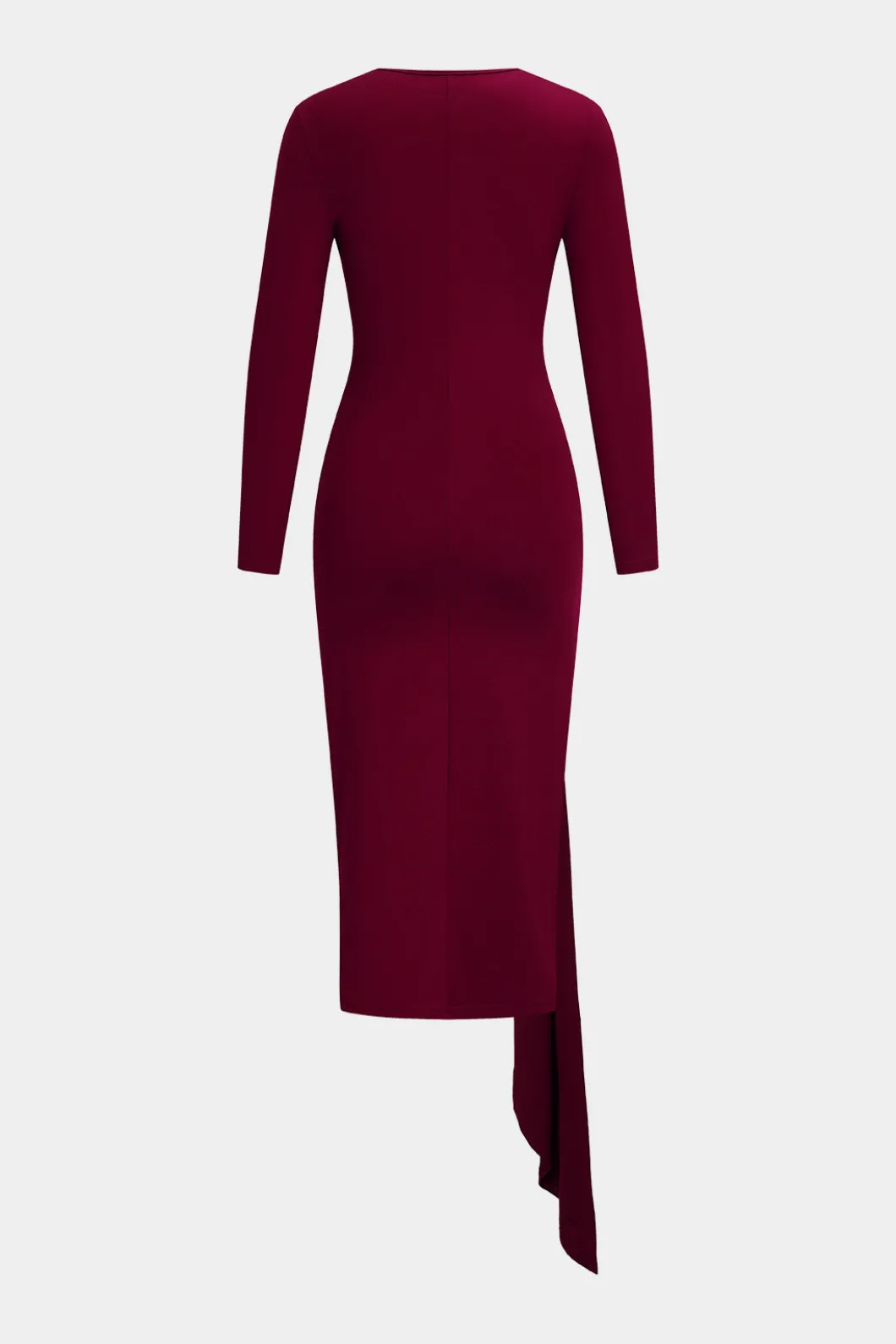 Tie Front Ruched Long Sleeve Midi Dress>MICAS Clearance