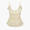 Tie Front Sheer Ruffle Cami Top>MICAS Discount