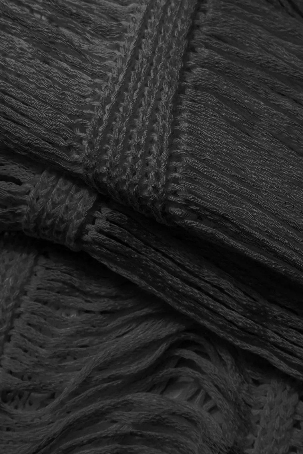 Tie Halter V-neck Backless Distressed Ladder Knit Maxi Dress>MICAS Best