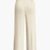 Tie Knot Front Ruched Tube Top And Pleated Wide Leg Pants>MICAS New
