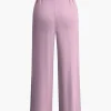 Tie Knot Front Ruched Tube Top And Pleated Wide Leg Pants>MICAS New