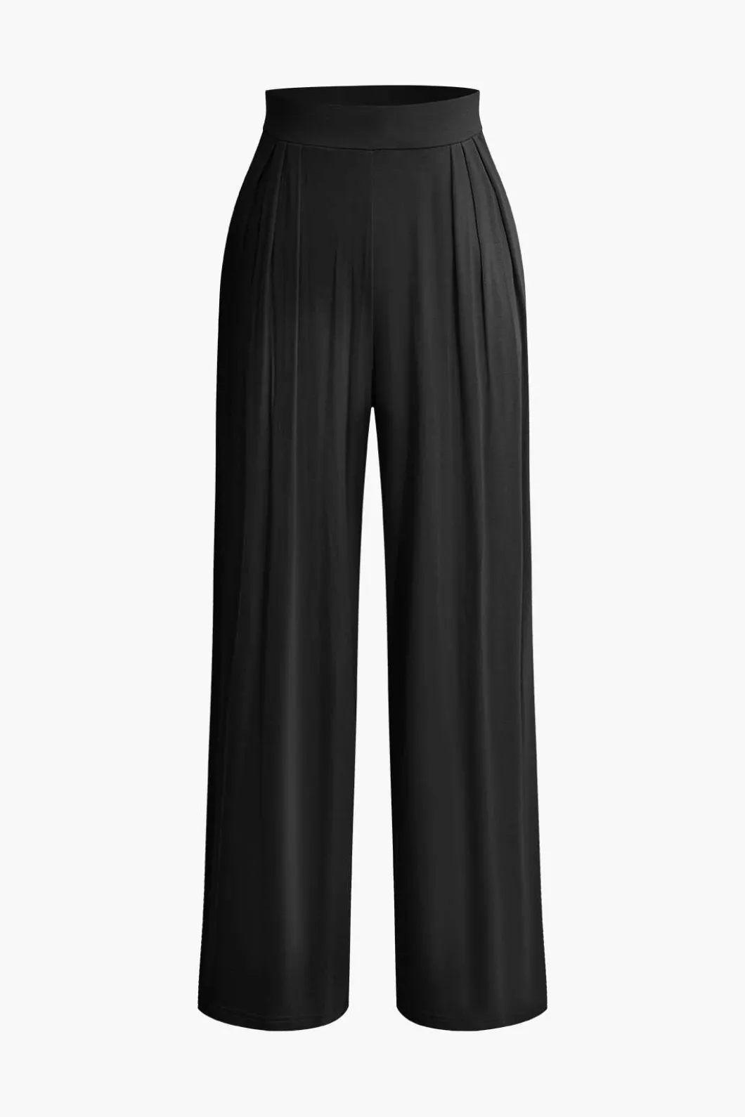 Tie Knot Front Ruched Tube Top And Pleated Wide Leg Pants>MICAS New