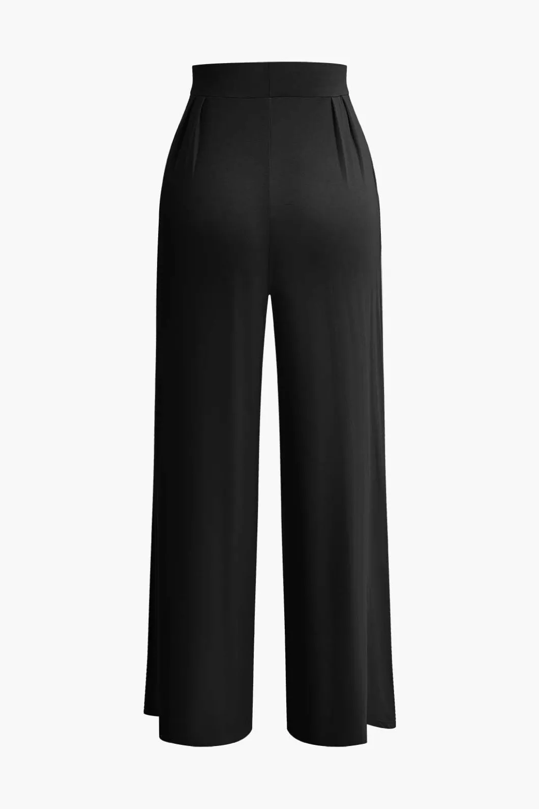 Tie Knot Front Ruched Tube Top And Pleated Wide Leg Pants>MICAS New