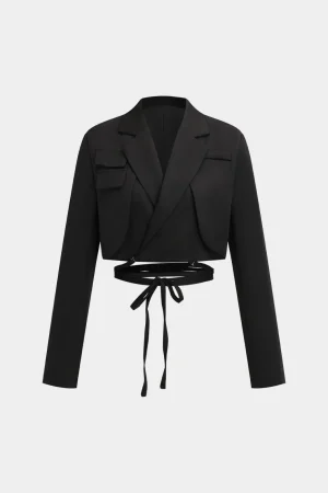 Tie Up Fake Pocket Blazer>MICAS Discount