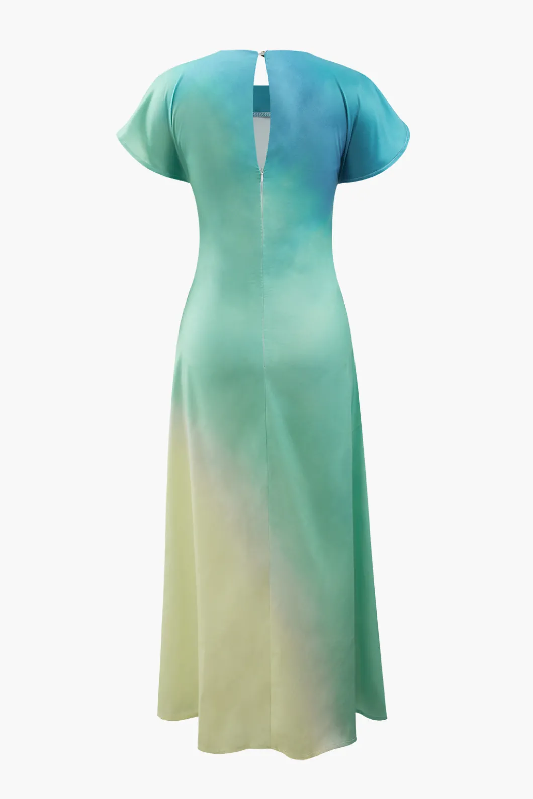 Tie-Dye Satin Cap Sleeve Maxi Dress>MICAS Clearance