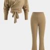 Tie-Up Asymmetrical V-Neck Long-Sleeve And Trousers Set>MICAS Outlet