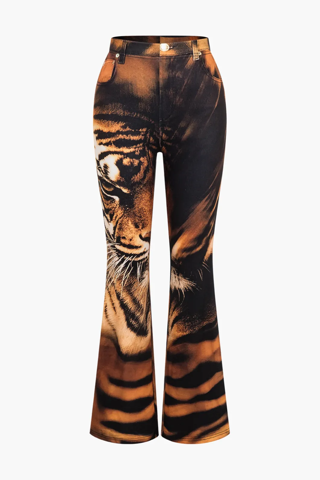 Tiger Print High Waist Trousers>MICAS New