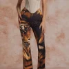 Tiger Print High Waist Trousers>MICAS New