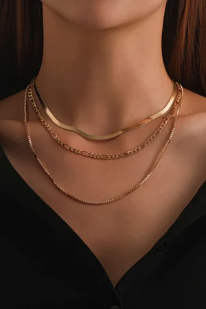 Triple-layered Cuban Chain Necklace>MICAS Discount