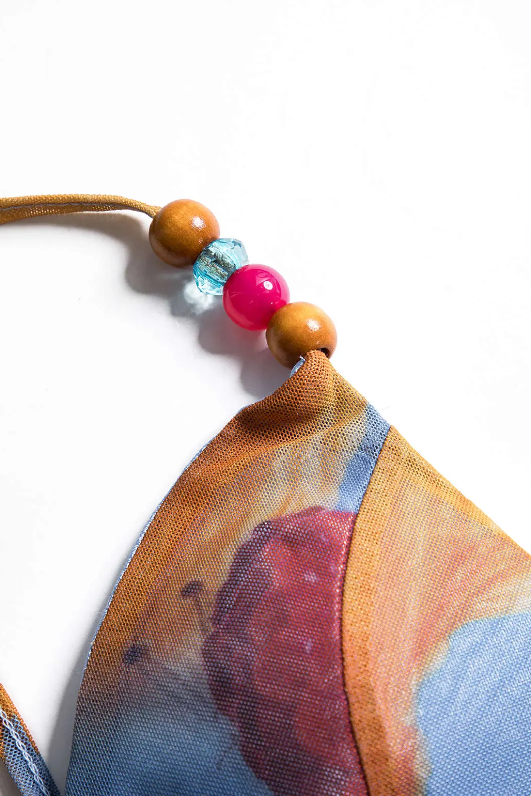 Tropical Floral Print Mesh Backless Maxi Dress>MICAS Online